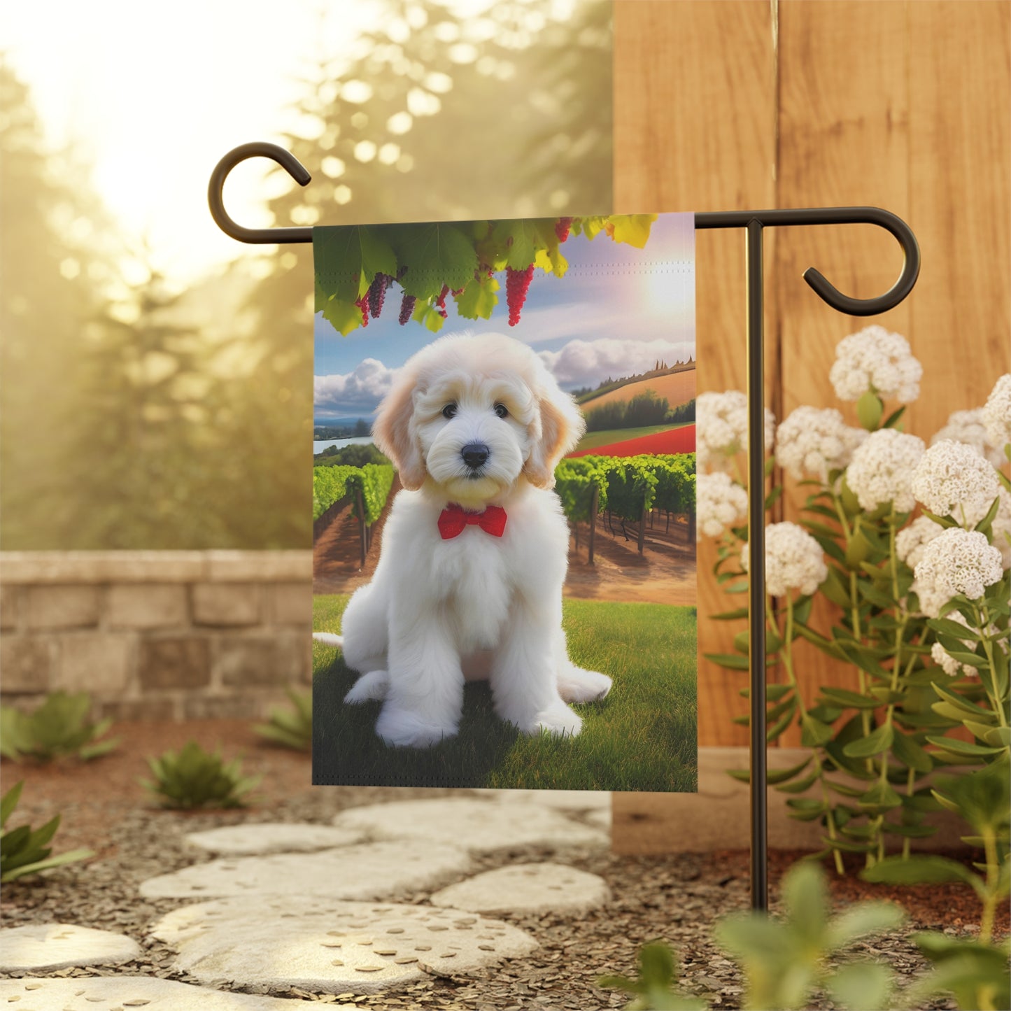 White Doodle at Winery - Garden & House Banner