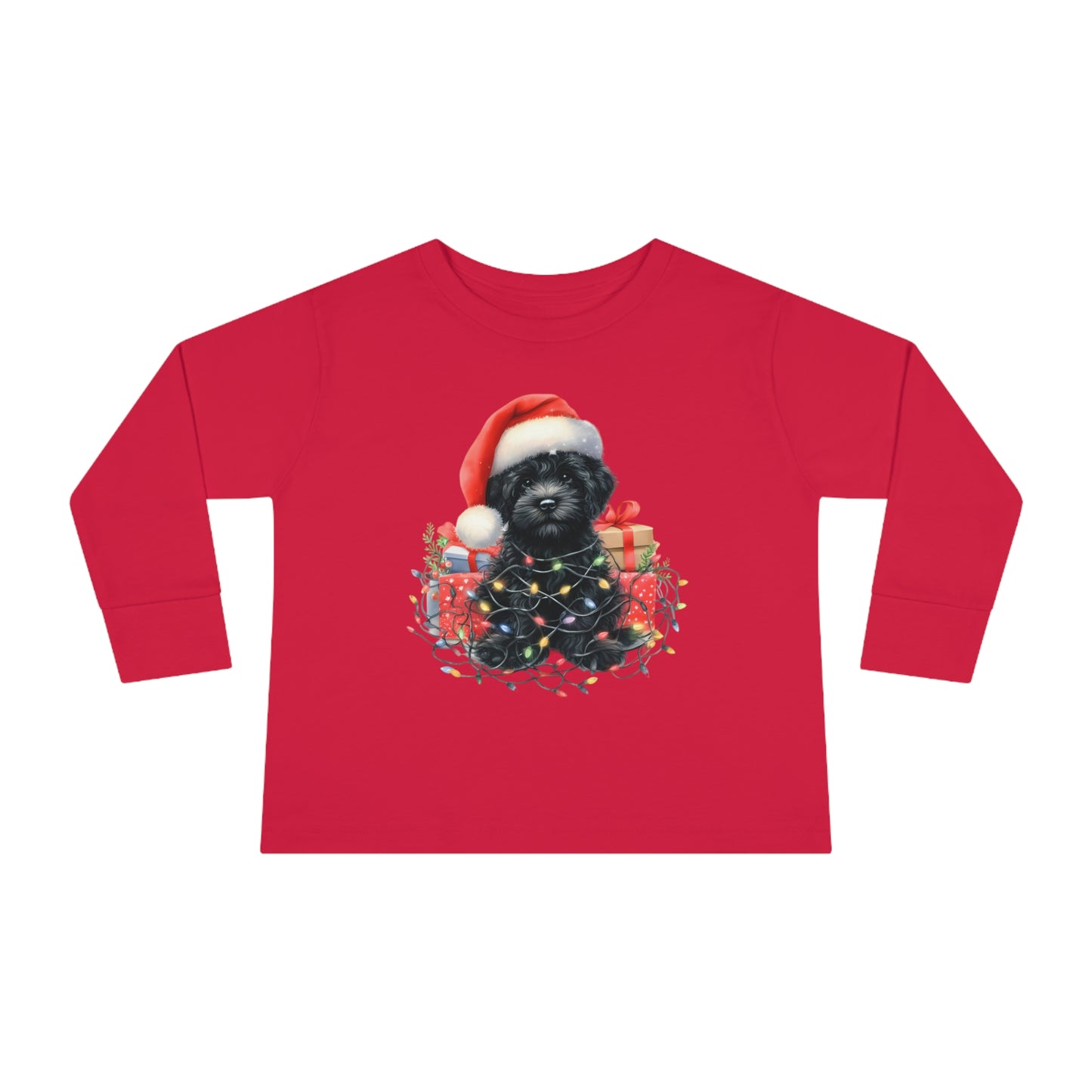 Christmas Black Doodle - Toddler Long Sleeve T Shirt