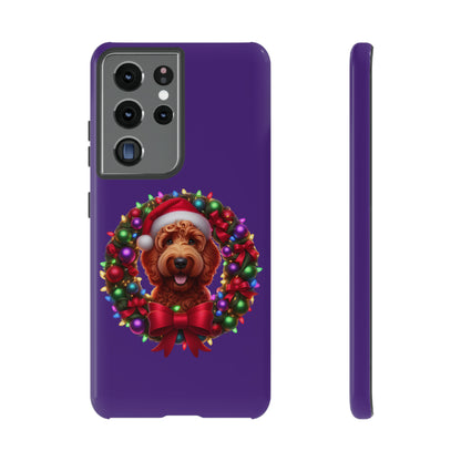 Red Doodle Christmas Wreath - Tough Cases iPhone, Samsung Galaxy & Google Pixel