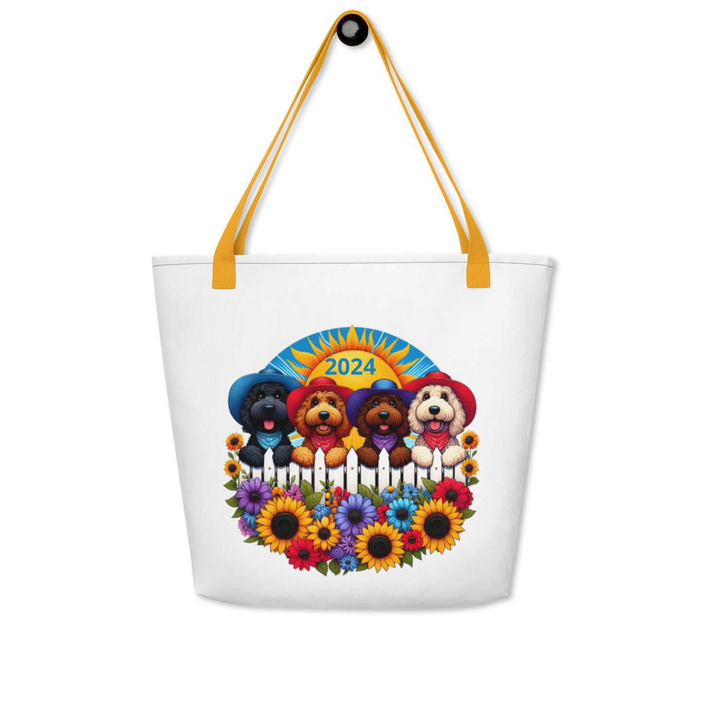 McDoodles Spring Fling Romp 2024 - Large 16x20 - Printed on both sides and Pocket - Tote Bag