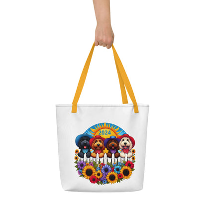 McDoodles Spring Fling Romp 2024 - Large 16x20 - Printed on both sides and Pocket - Tote Bag