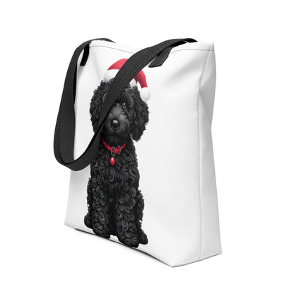 Black Doodle Christmas Hat - Printed on both sides - Tote Bag