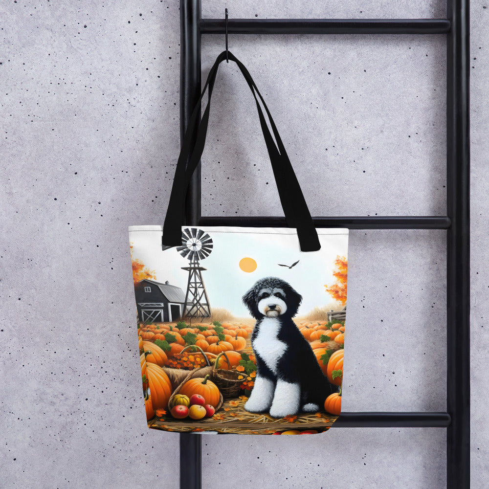 Black & White Fall Doodle Tote bag