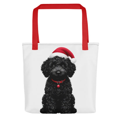 Black Doodle Christmas Hat - Printed on both sides - Tote Bag