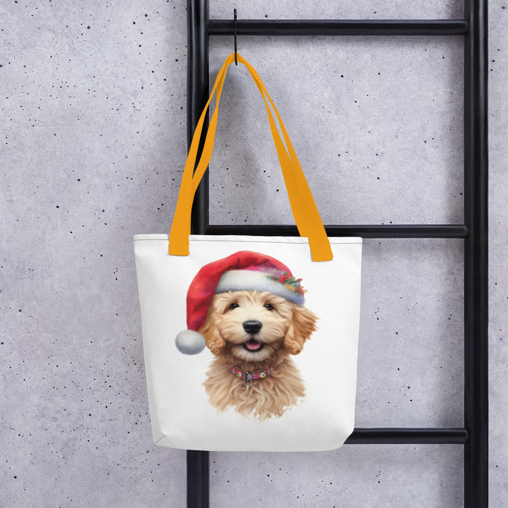 Christmas Doodle Puppy Tote Bag