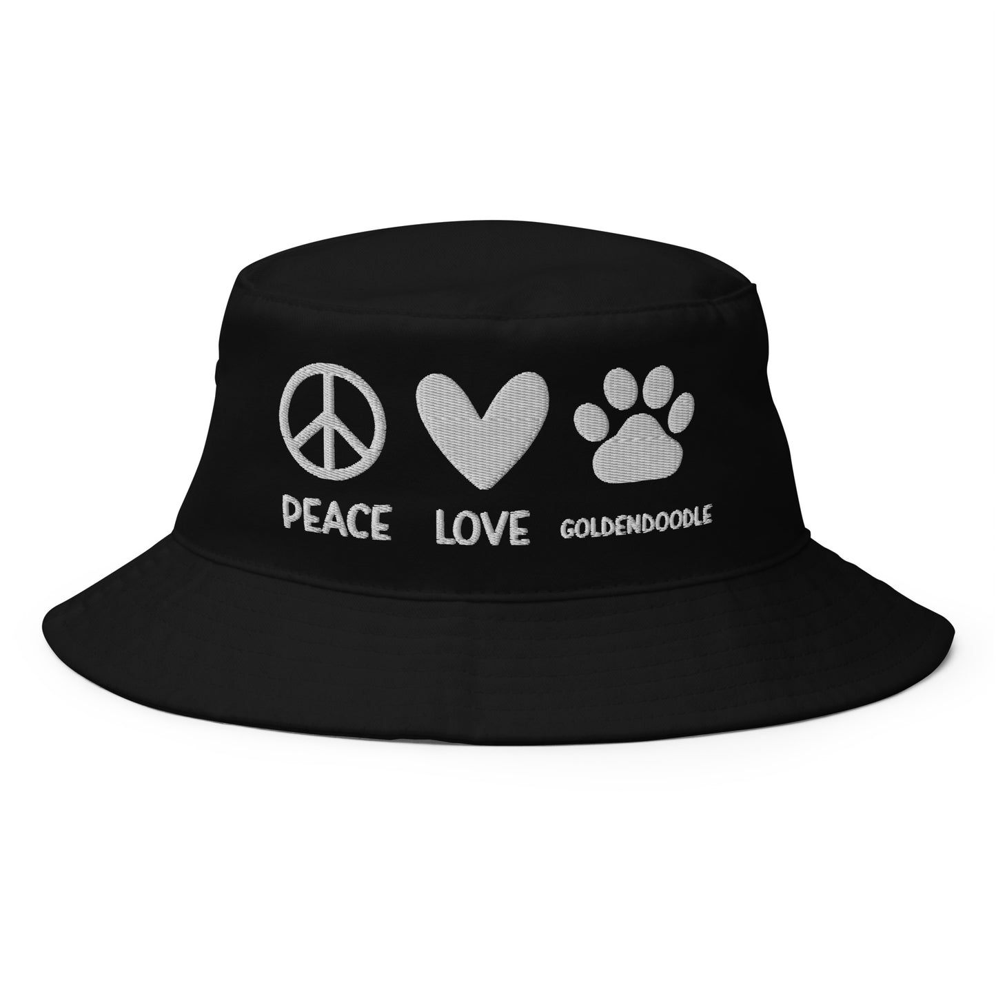 Peace Love Goldendoodle Embroidered Bucket Hat