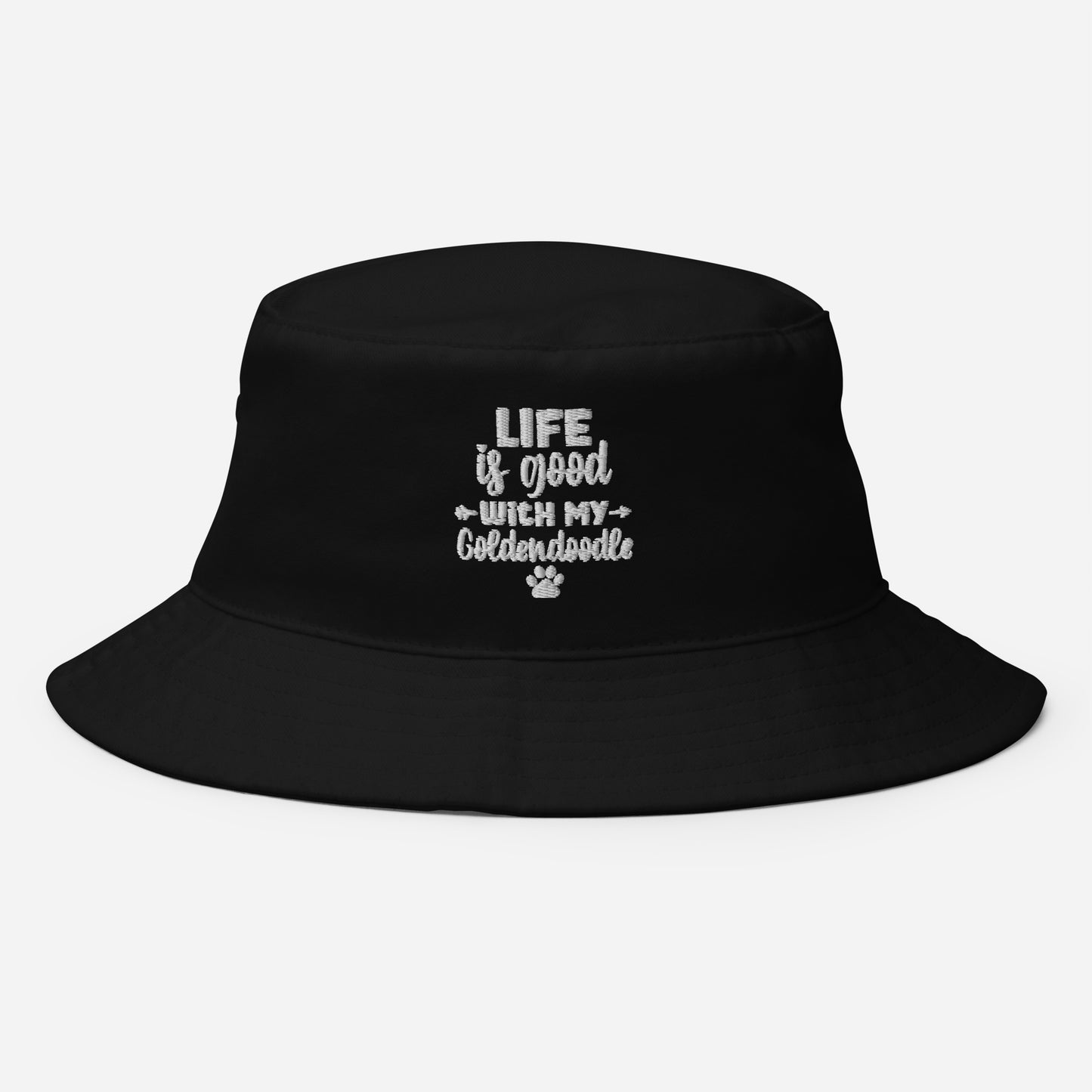 Life Is Good Goldendoodle Embroidered Bucket Hat