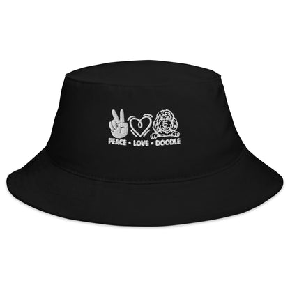 Peace Love Doodle Embroidered Bucket Hat