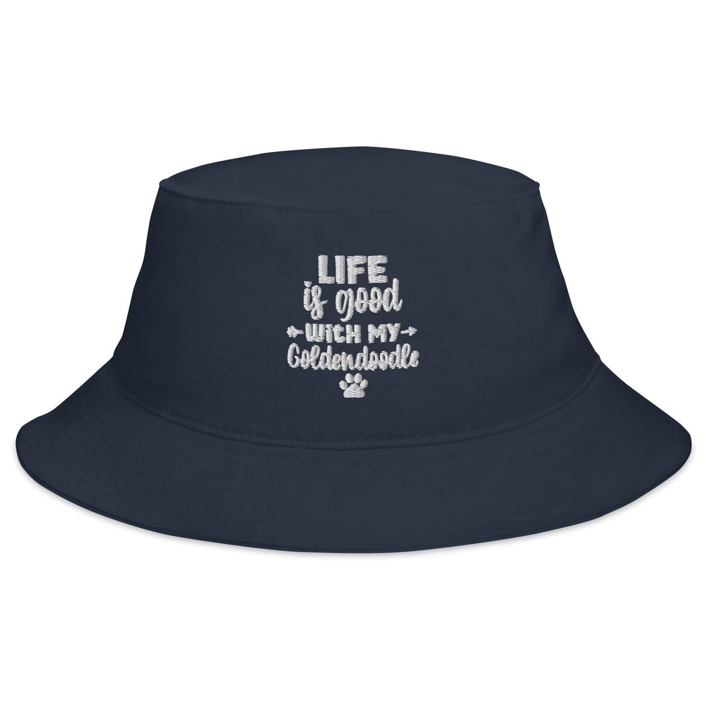 Life Is Good Goldendoodle Embroidered Bucket Hat