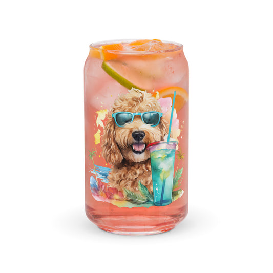 Apricot Doodle Can Shaped Glass