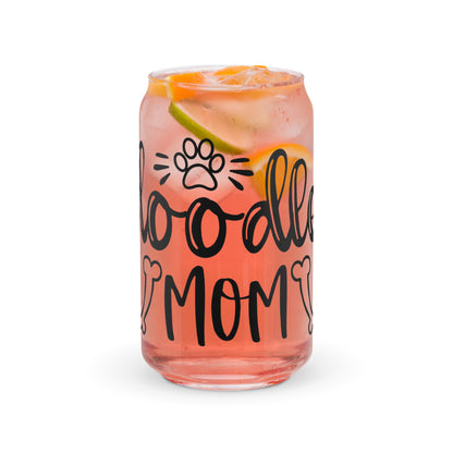 Doodle Mom Can Shaped Glass