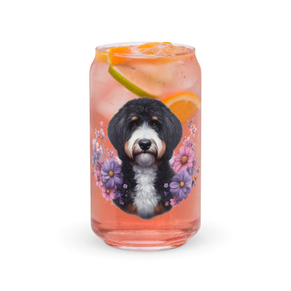 Bernedoodle Can Shaped Glass