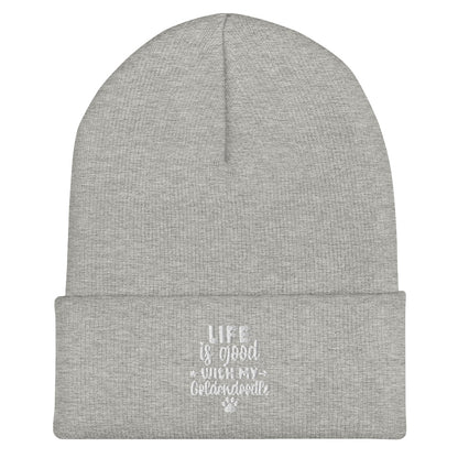 Life is Good Goldendoodle Embroidered Cuffed Beanie