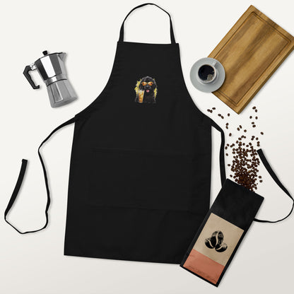 Black Doodle Embroidered Apron