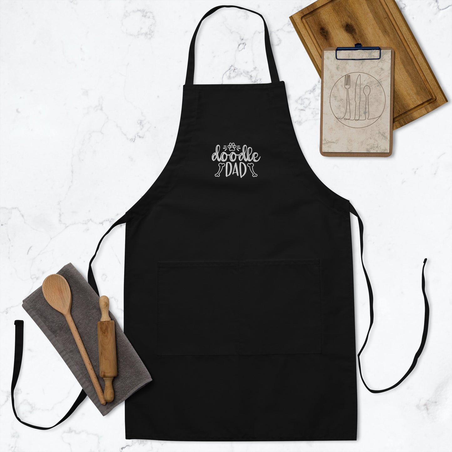 Doodle Dad Embroidered Apron