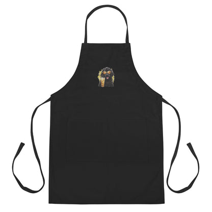 Black Doodle Embroidered Apron