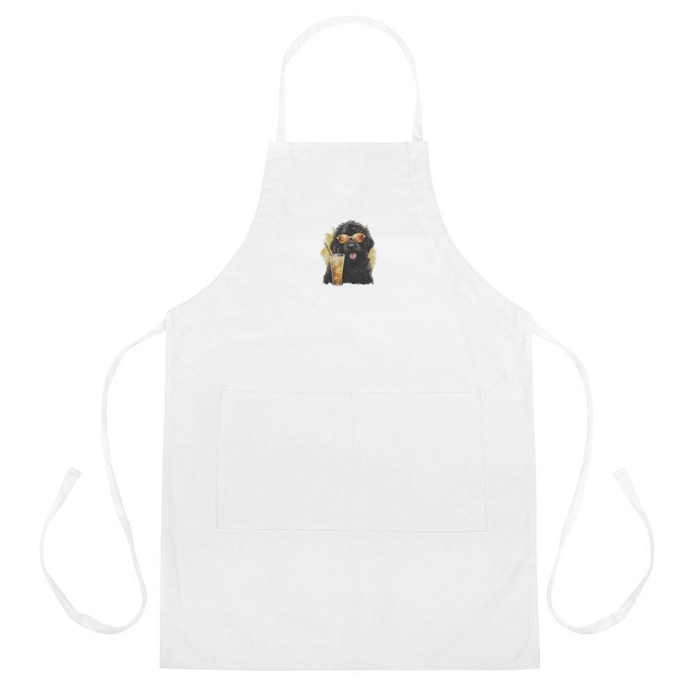 Black Doodle Embroidered Apron