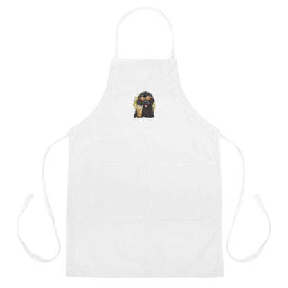 Black Doodle Embroidered Apron