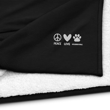 Peace Love Goldendoodle Premium Sherpa Blanket