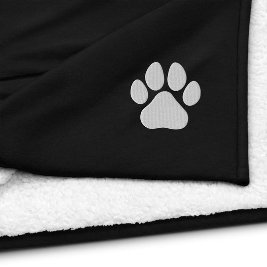 Dog Paw Embroidered Premium Sherpa Blanket