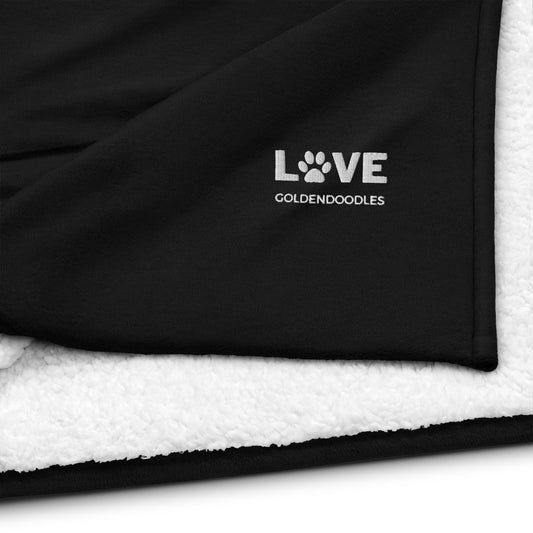 Love Goldendoodles Embroidered Premium Sherpa Blanket