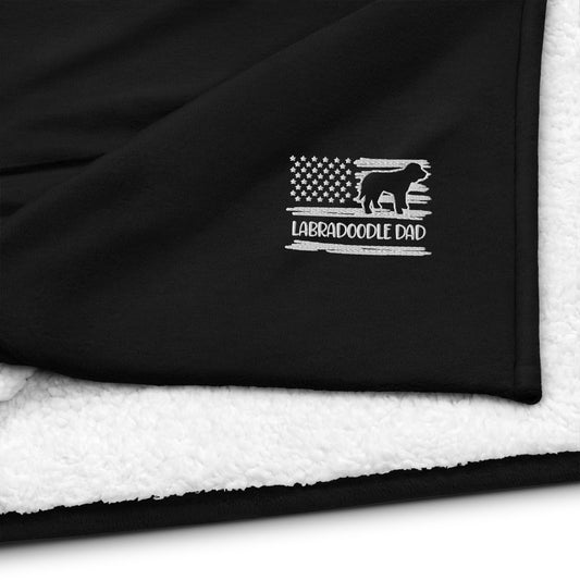 Labradoodle Dad Embroidered Premium Sherpa Blanket