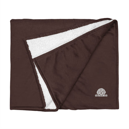 Doodle Embroidered Premium Sherpa Blanket