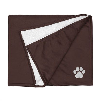 Dog Paw Embroidered Premium Sherpa Blanket