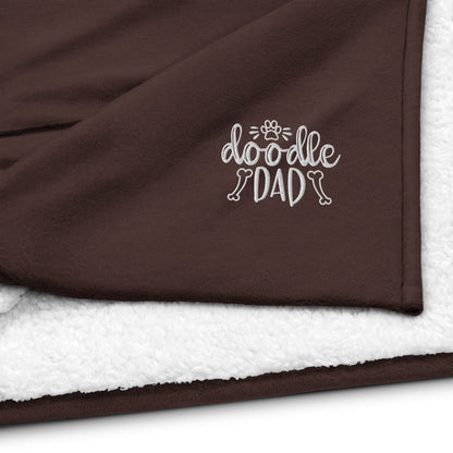 Doodle Dad Embroidered Premium Sherpa Blanket