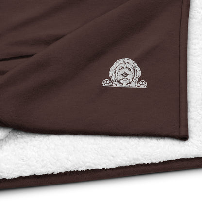 Doodle Embroidered Premium Sherpa Blanket