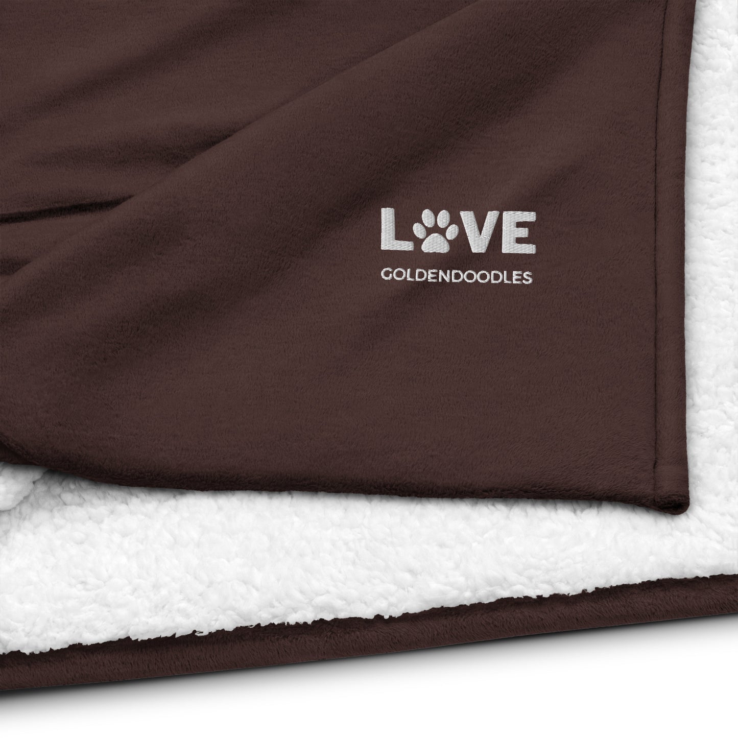 Love Goldendoodles Embroidered Premium Sherpa Blanket