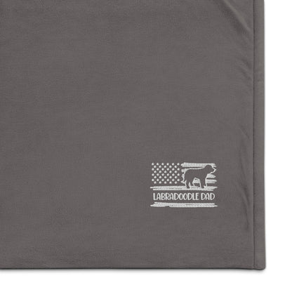 Labradoodle Dad Embroidered Premium Sherpa Blanket