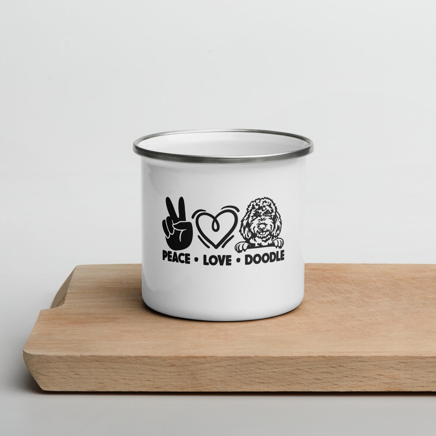 Peace Love Doodle Enamel Mug