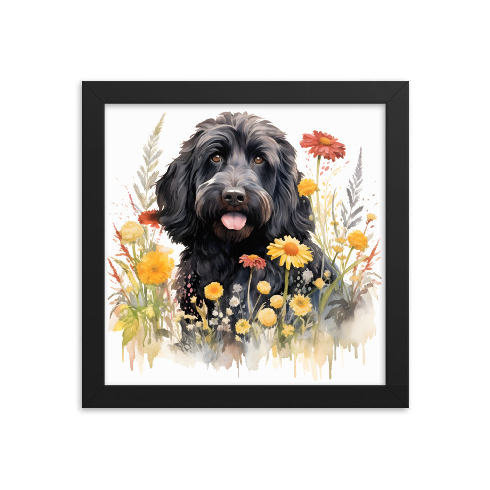 Black Doodle Framed Picture