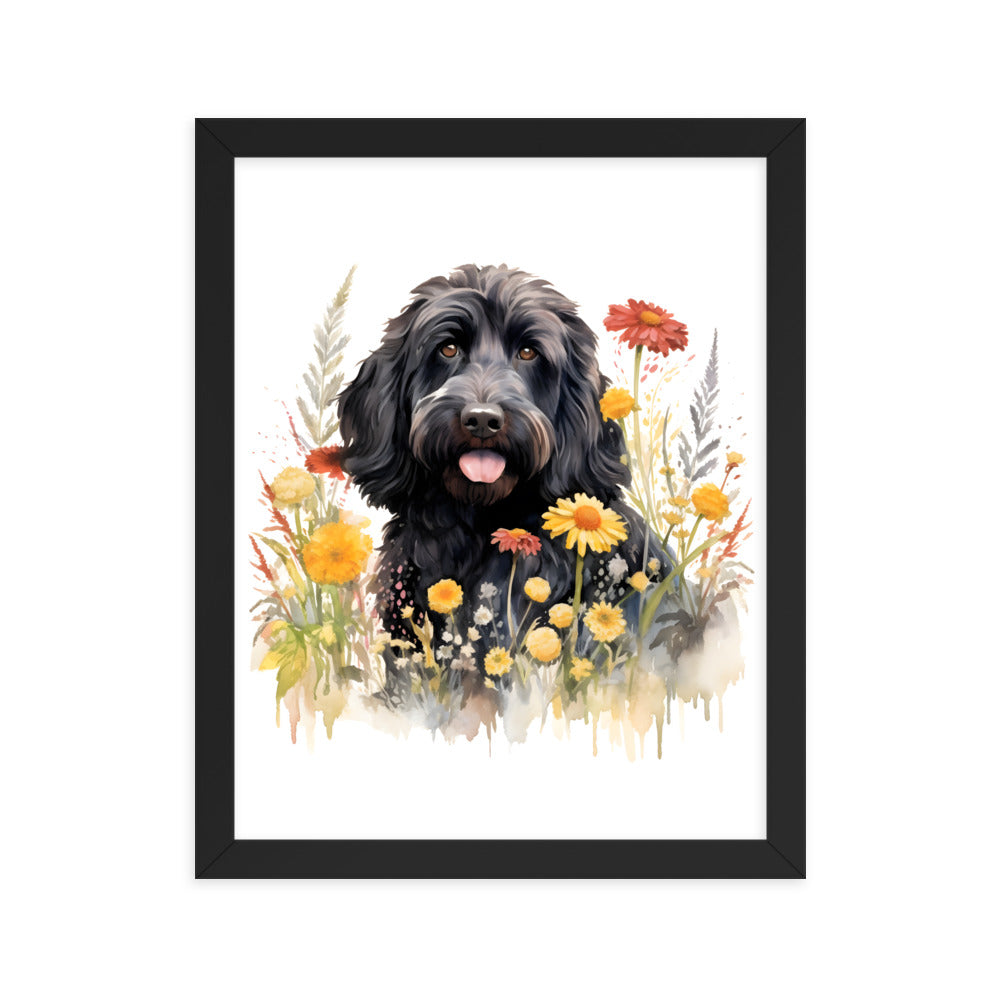 Black Doodle Framed Picture