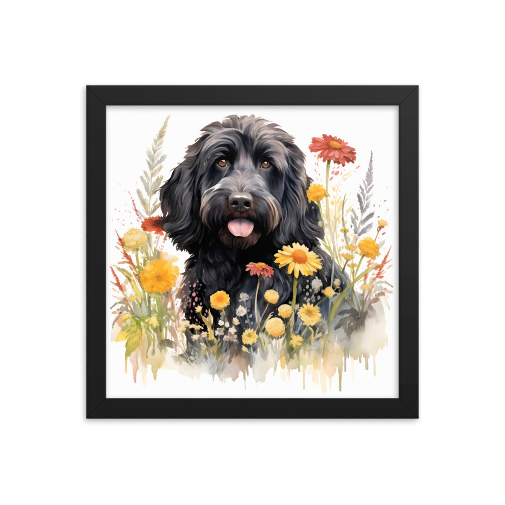 Black Doodle Framed Picture