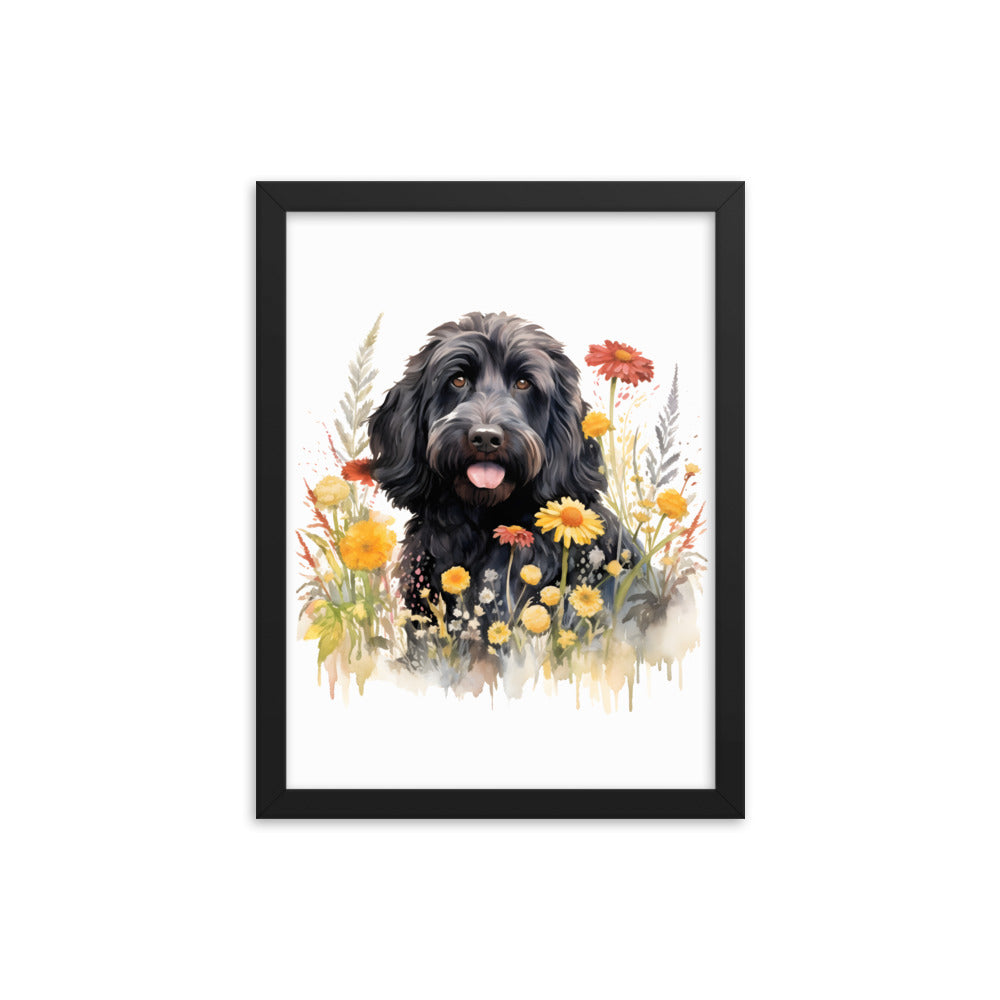 Black Doodle Framed Picture