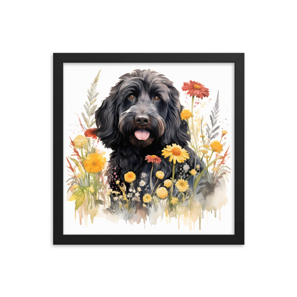 Black Doodle Framed Picture