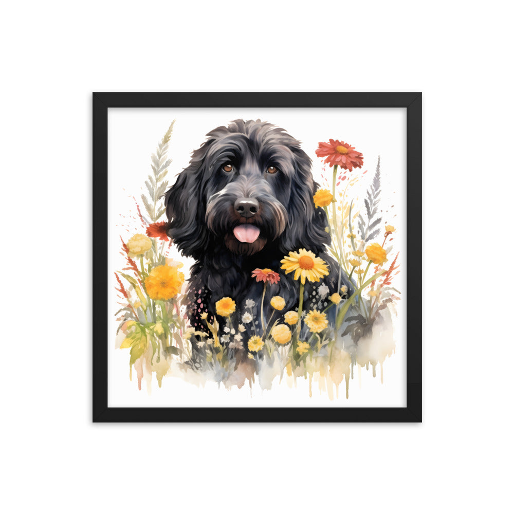 Black Doodle Framed Picture