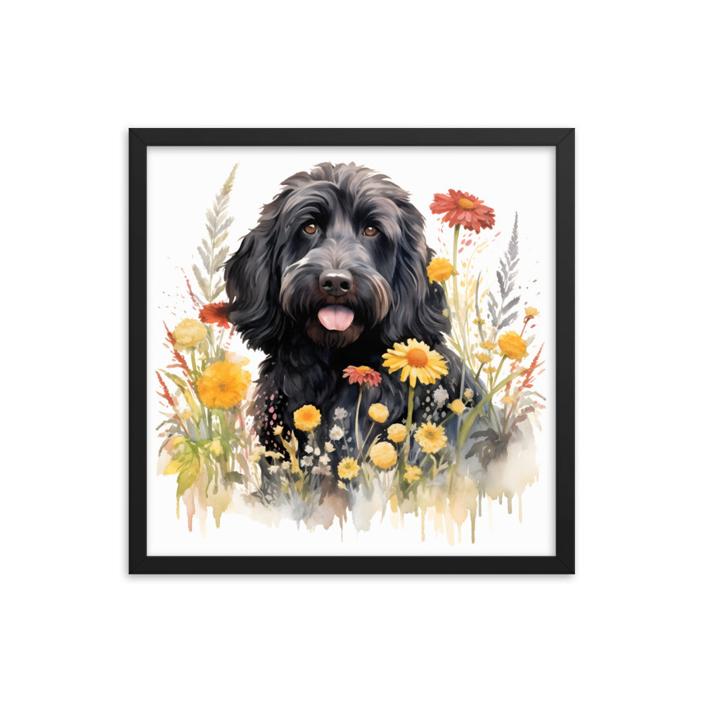 Black Doodle Framed Picture