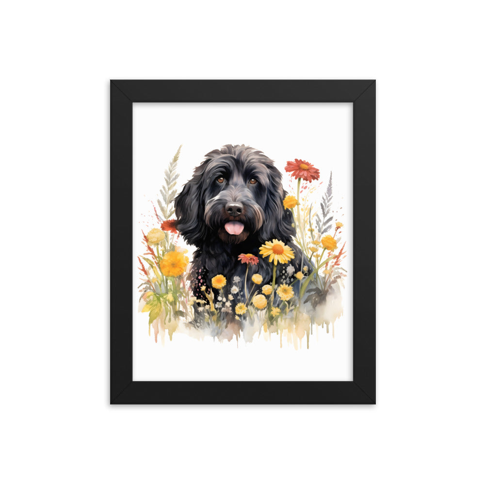 Black Doodle Framed Picture