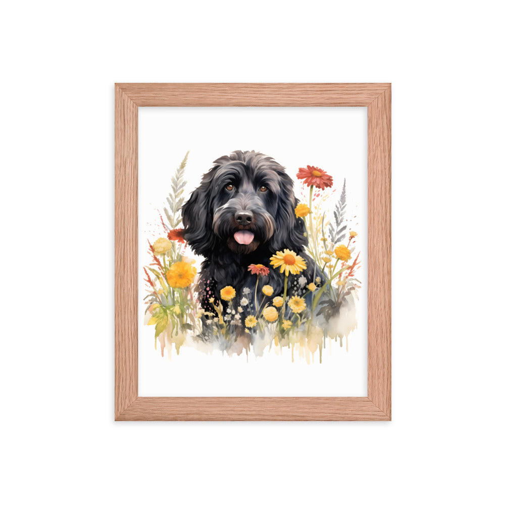 Black Doodle Framed Picture