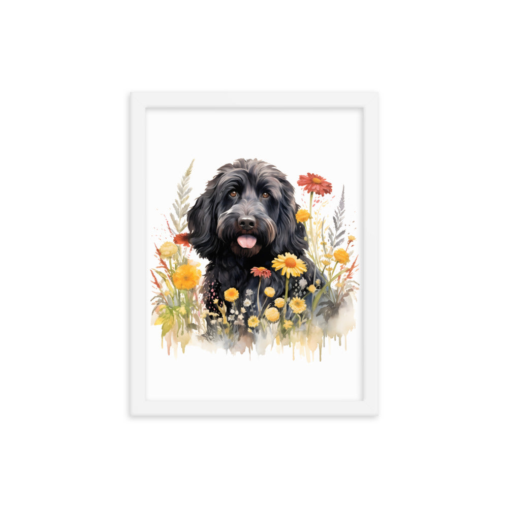 Black Doodle Framed Picture