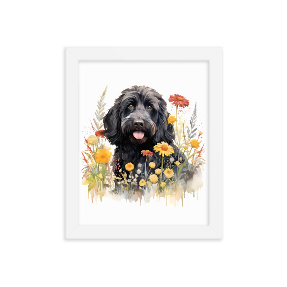 Black Doodle Framed Picture