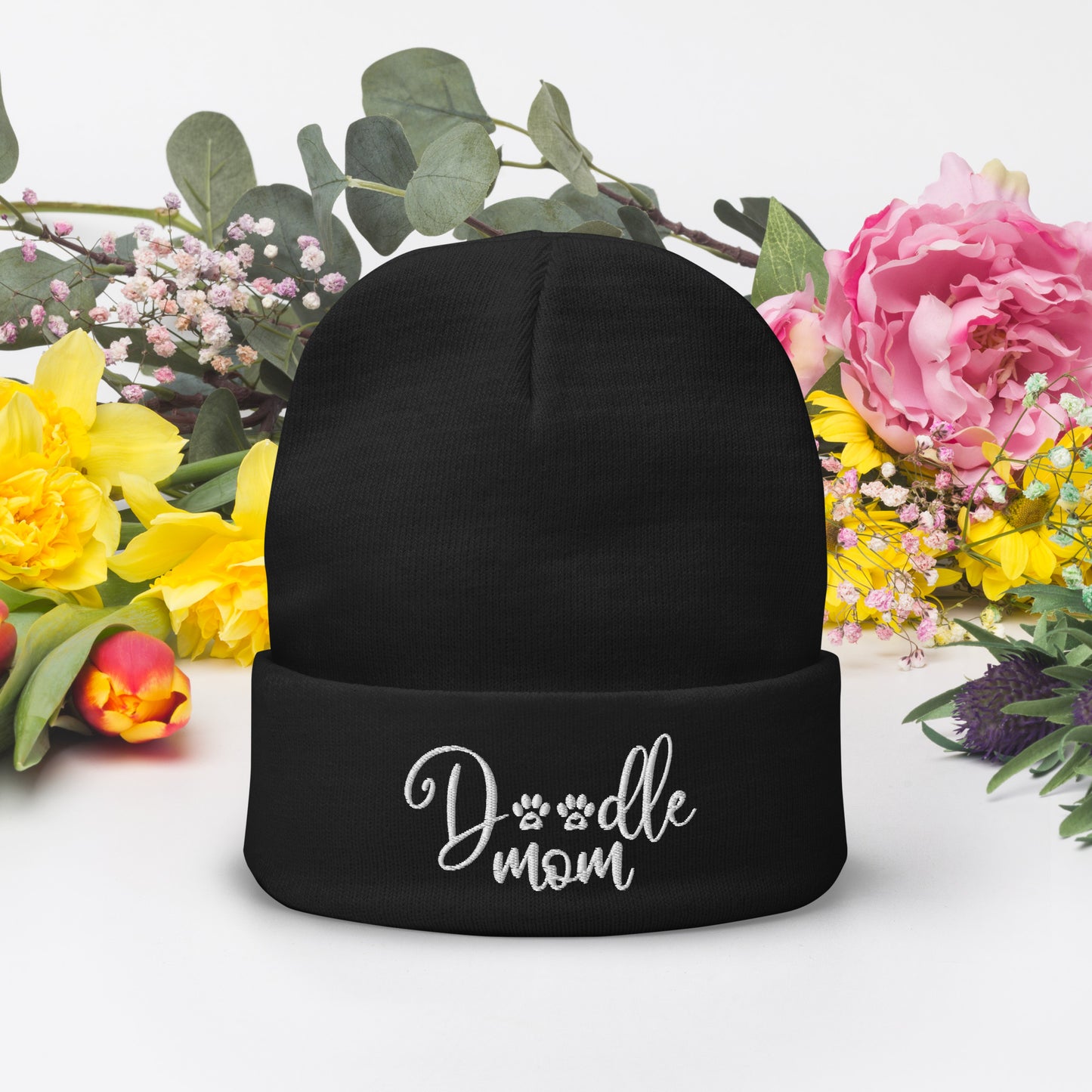 Doodle Mom Embroidered Beanie