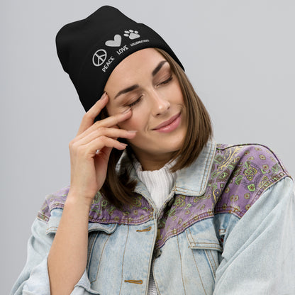 Peace Love Goldendoodle Embroidered Beanie