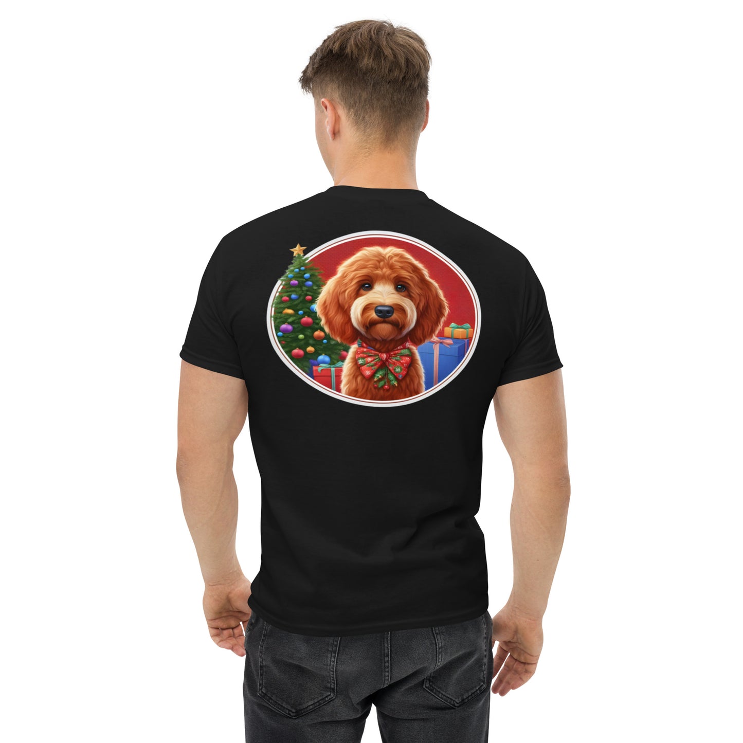 Red Doodle Christmas Men's Classic Gildan T Shirt