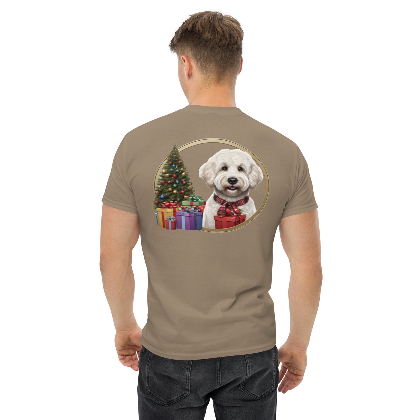 White Doodle Christmas Men's Classic Gildan T Shirt