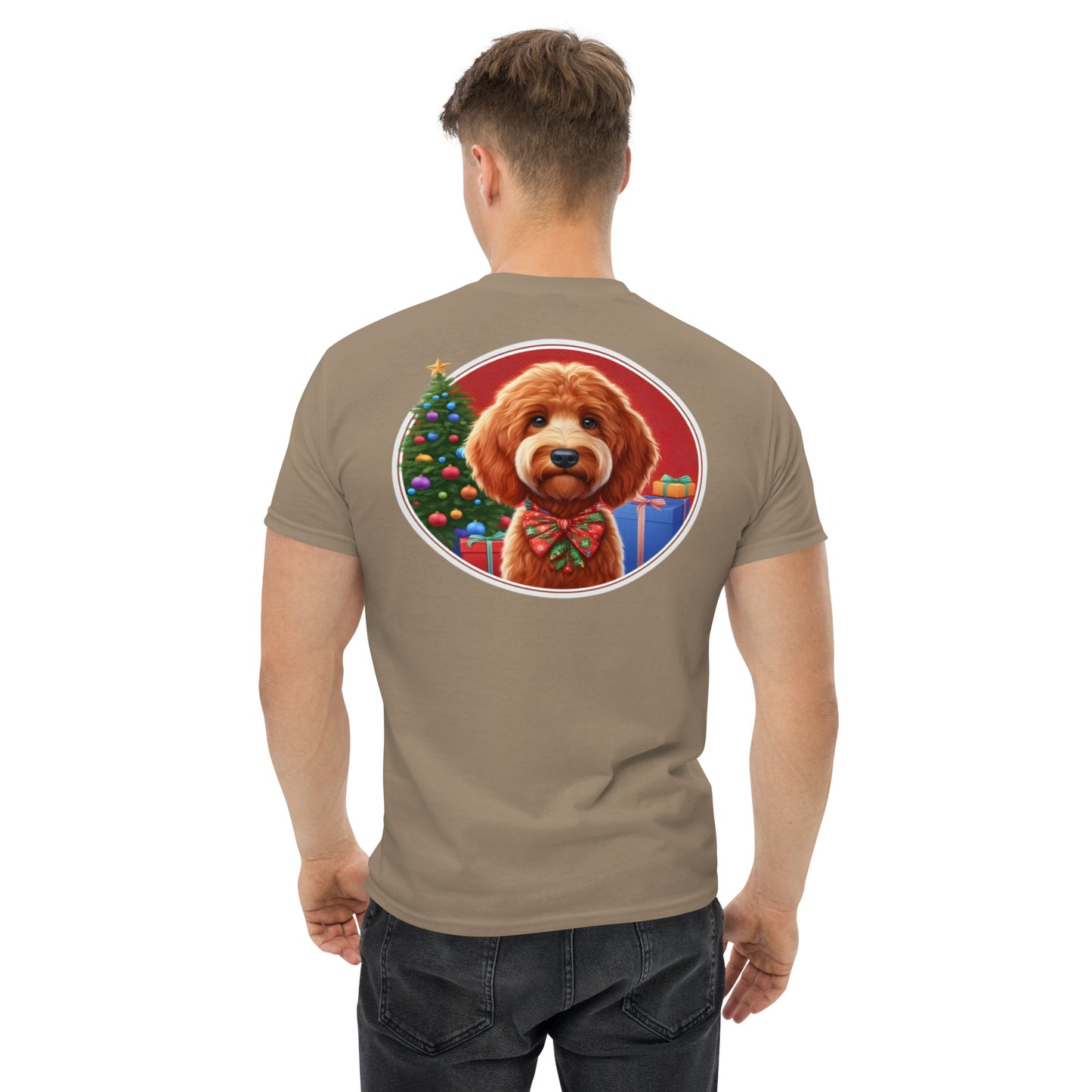 Red Doodle Christmas Men's Classic Gildan T Shirt