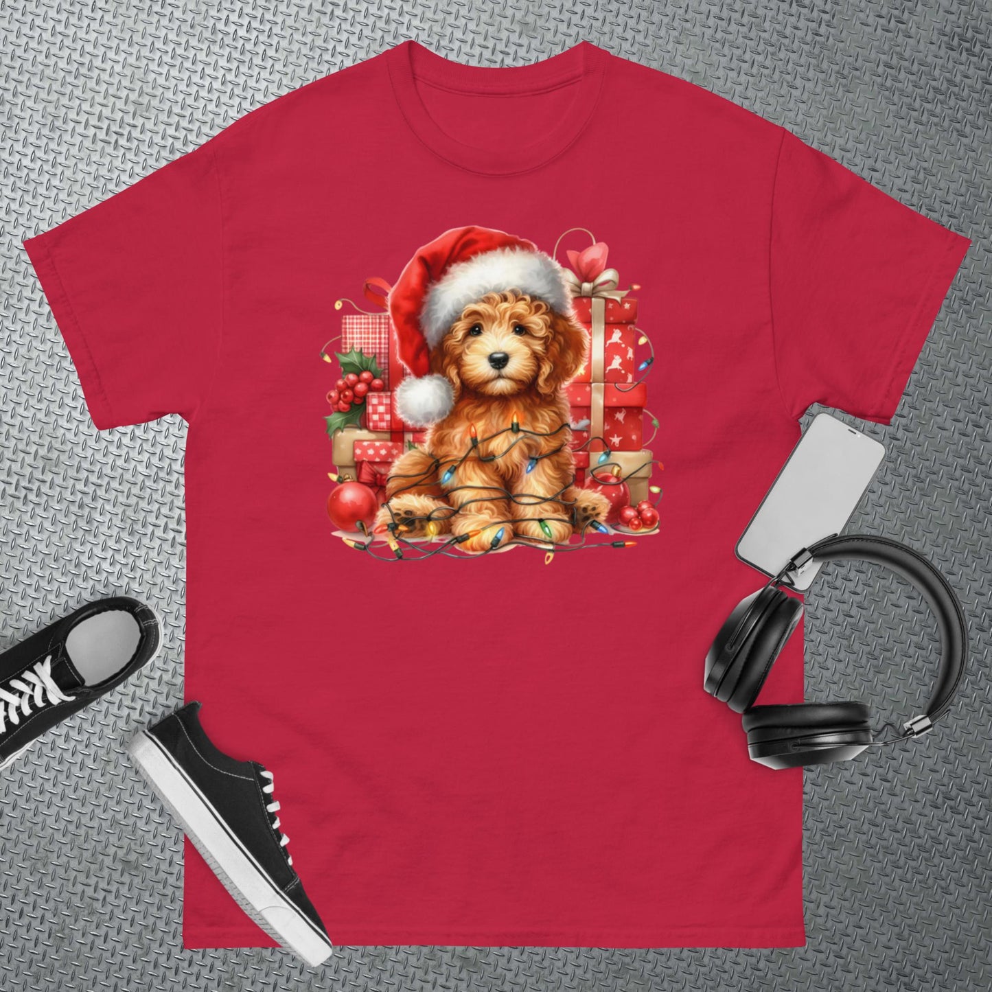 Christmas Lights Doodle - Adult Unisex Classic Gildan T Shirt